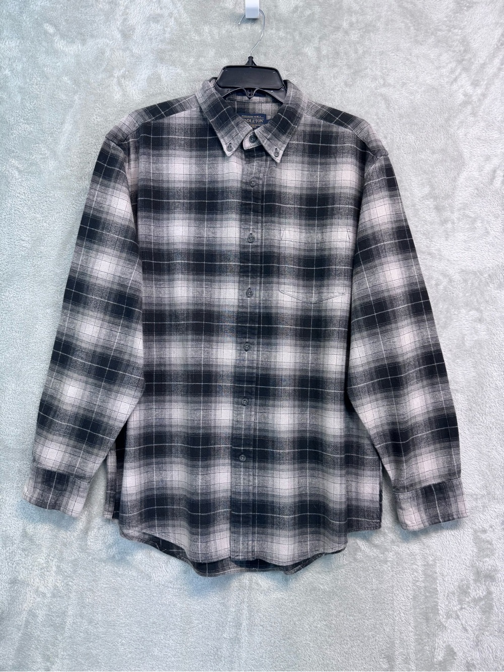 Pendleton Mason Plaid Flannel Shirt Adult Mens Medium Long Sleeve Cotton Size L